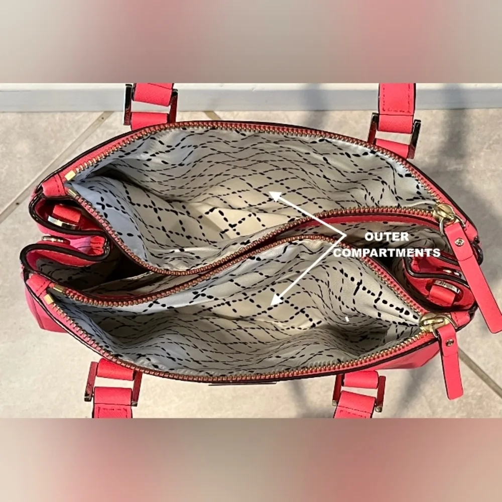 Kate Spade London Newburg Lane Coral Saffiano Leather Satchel/Crossbody L…